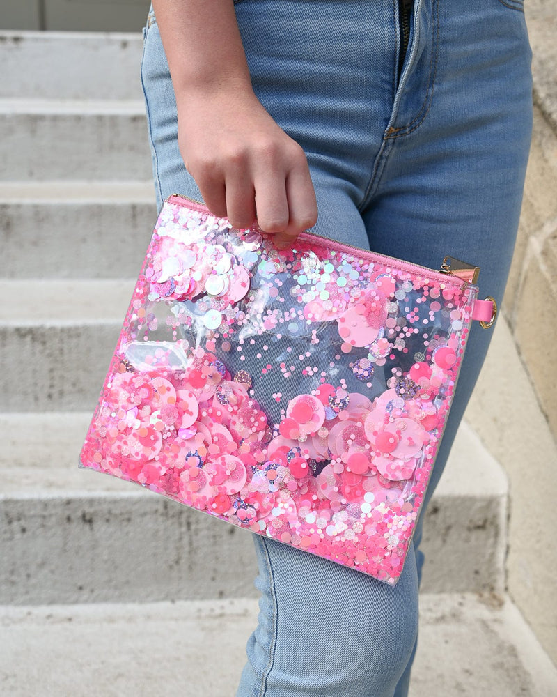 Pink Party Confetti Everything Pouch