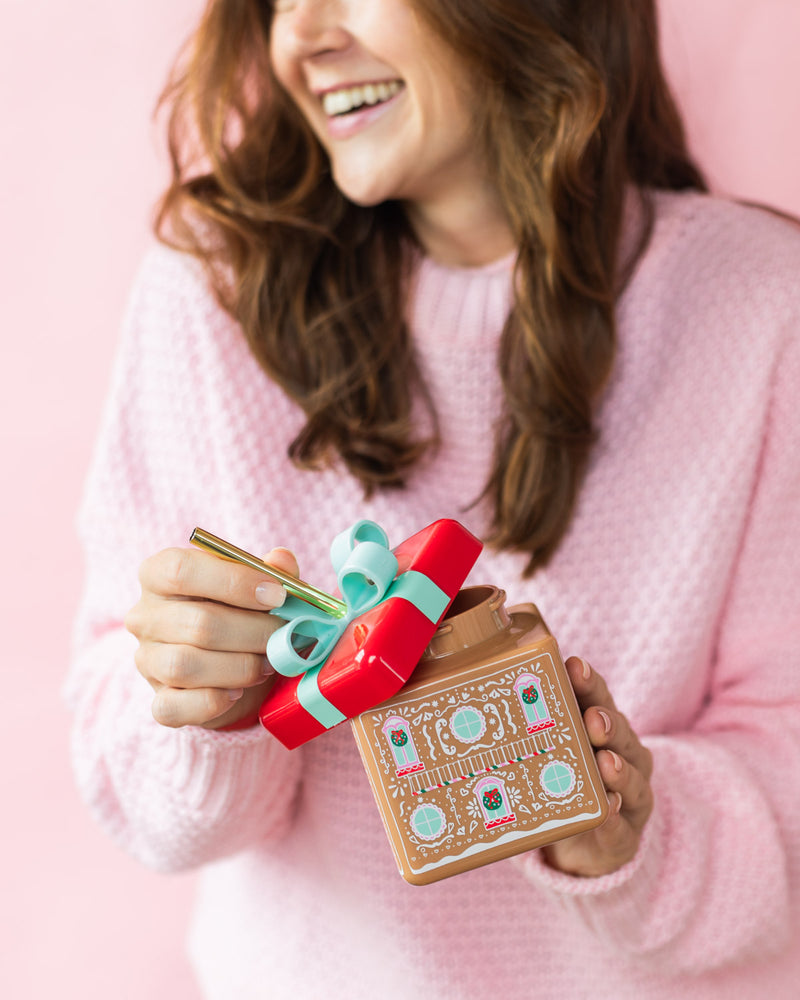 Gingerbread House Novelty Sipper