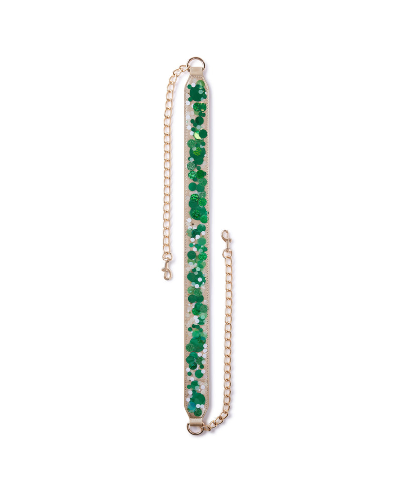 GREEN WITH ENVY ADJUSTABLE CONFETTI BAG STRAP