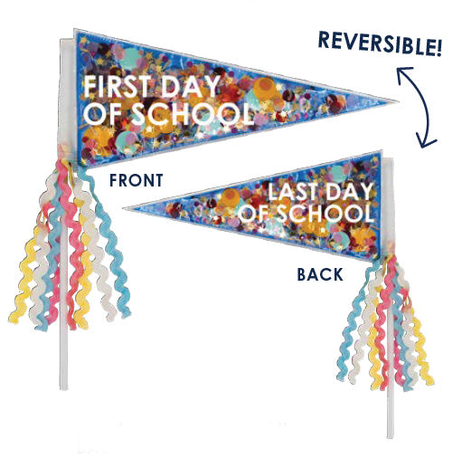 BACK TO SCHOOL TWO-SIDED CONFETTI PENNANT