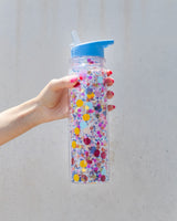 Celebrate Confetti Water Bottle with Straw