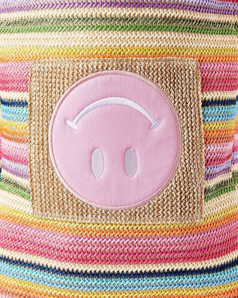 Bring On The Fun Smiley Woven Rainbow Tote