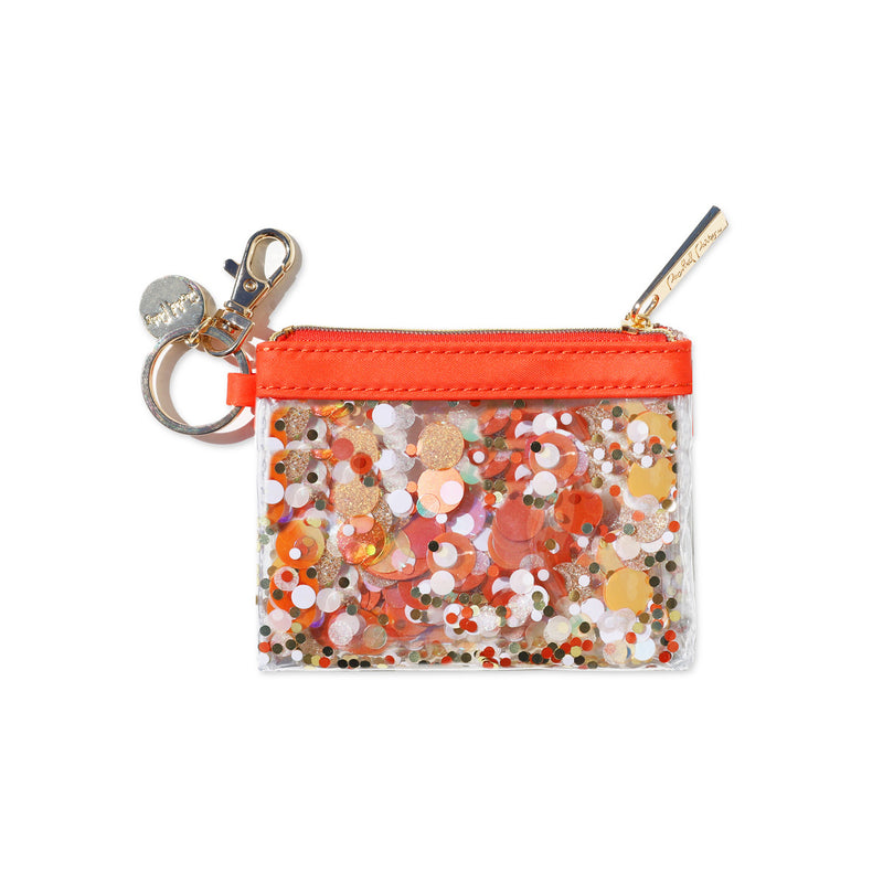 Keychain Wallet- Orange Burst