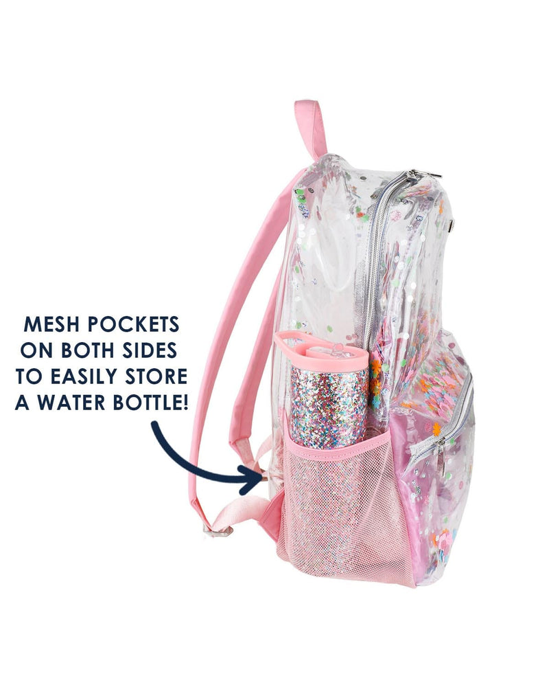 Flower Shop Confetti Clear Backpack